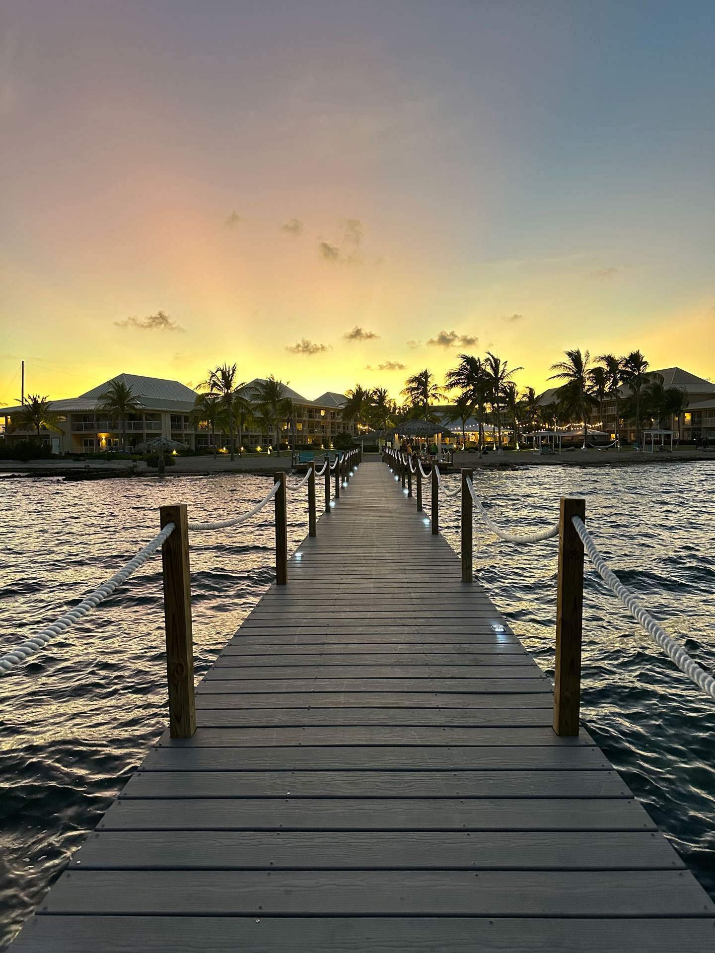 Sunset at the Grand Caymanian Resort pier.