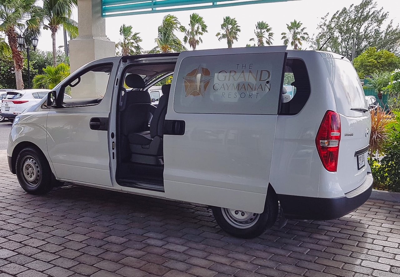 Complimentary shuttle van at the Grand Caymanian Resort.